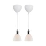 Nordlux Ray 2-Kit Luce Pendente Vetro Cromo | Adatto per 2x E14