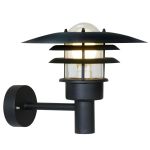 Nordlux Lønstrup 32 Luce Da Parete Metallo e Vetro Nero | 320mm - IP44 - Adatto per E27