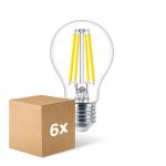 Confezione Multipack 6x Philips MASTER Value LED Bulbo E27 Pera Chiara 7.8W 1055lm - 927 Bianco Molto Caldo | Miglior Resa Cromatica - Dimmerabile - Sostitutiva 75W