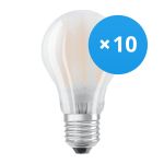 Confezione Multipack 10x Ledvance CLASSIC LED E27 Pera Filamento Ghiaccio 6.5W 806lm - 827 Bianco Molto Caldo | Sostitutiva 60W