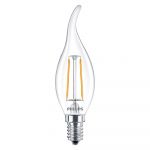 Philips Corepro LEDcandle E14 Punta attorcigliata Filamento Chiara 2W 250lm - 827 Bianco Molto Caldo | Sostitutiva 25W