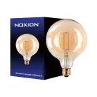 Noxion Lucent LED E27 Globe Filamento Ambra 125mm 7.2W 630lm - 822 Bianco Molto Caldo | Sostitutiva 60W