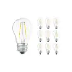 Confezione Multipack 10x Ledvance CLASSIC LED E27 Pera Filamento Chiara 2.5W 250lm - 827 Bianco Molto Caldo | Sostitutiva 25W