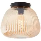 Brilliant Kaizen Luce da soffitto Vetro Metallo Opaco Nero Beige | 250mm - Adatto per 1x E27