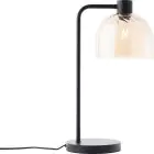 Brilliant Casto Lampada Da Tavolo Vetro Metallo Nero Beige | 190mm - Adatto per 1x E27