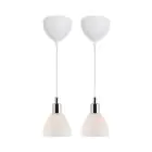 Nordlux Ray 2-Kit Luce Pendente Vetro Cromo | Adatto per 2x E14