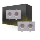 Faretti Duo Bianca | Ritaglio 155x75mm - IP22 - GU10 Fitting